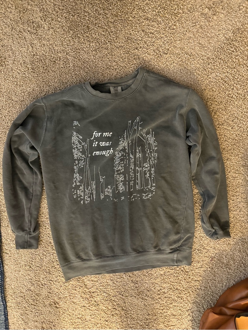M Taylor Swift Inspired Comfort Colors Grey Crewneck Sweatshirt